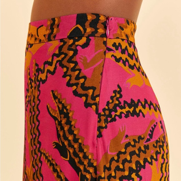 Farm Rio Pink Croco Midi Skirt - Picture 2 of 13